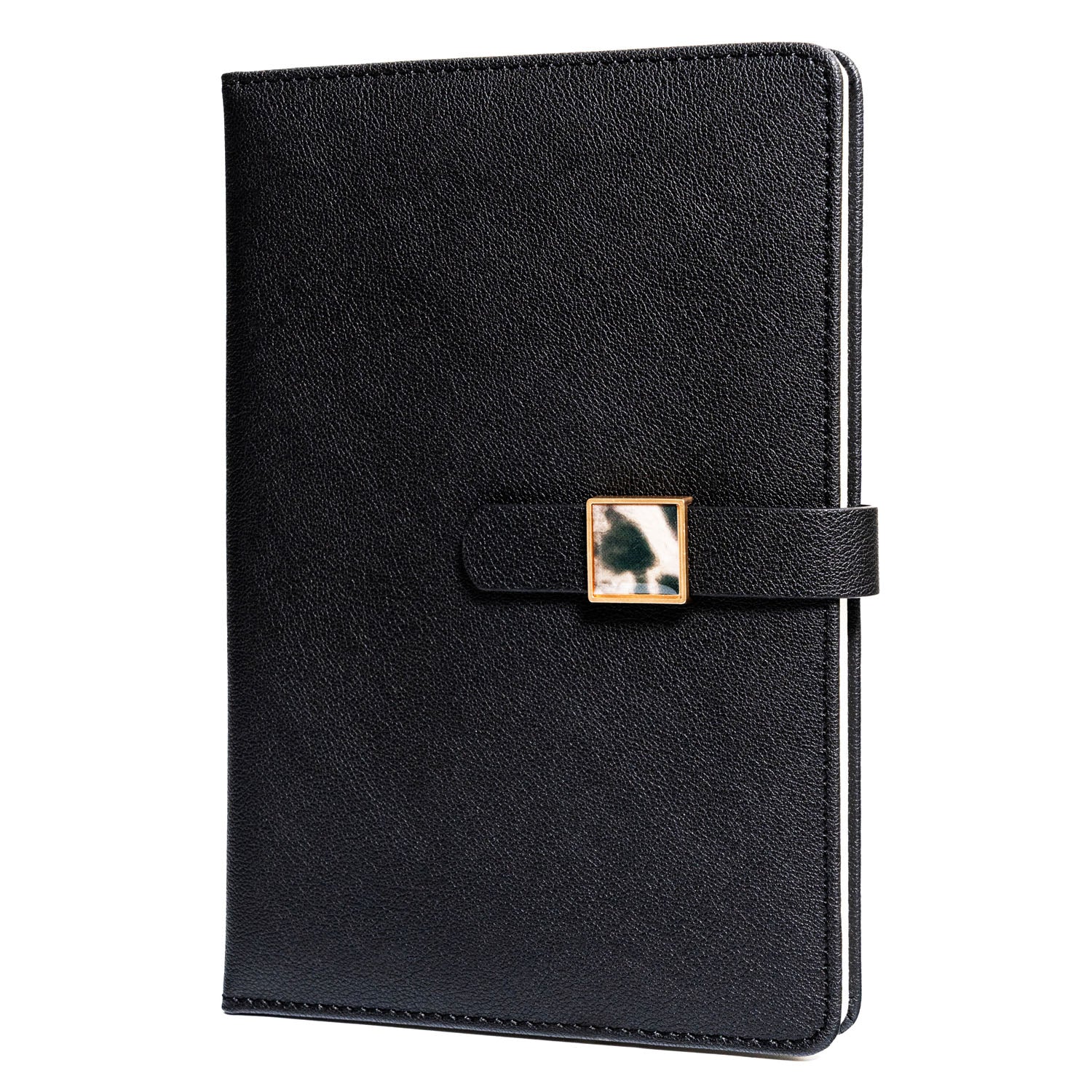 Dāvanu komplekts: melni līnijota piezīmju grāmatiņa ar magnētisko aizdari un melna pildspalva