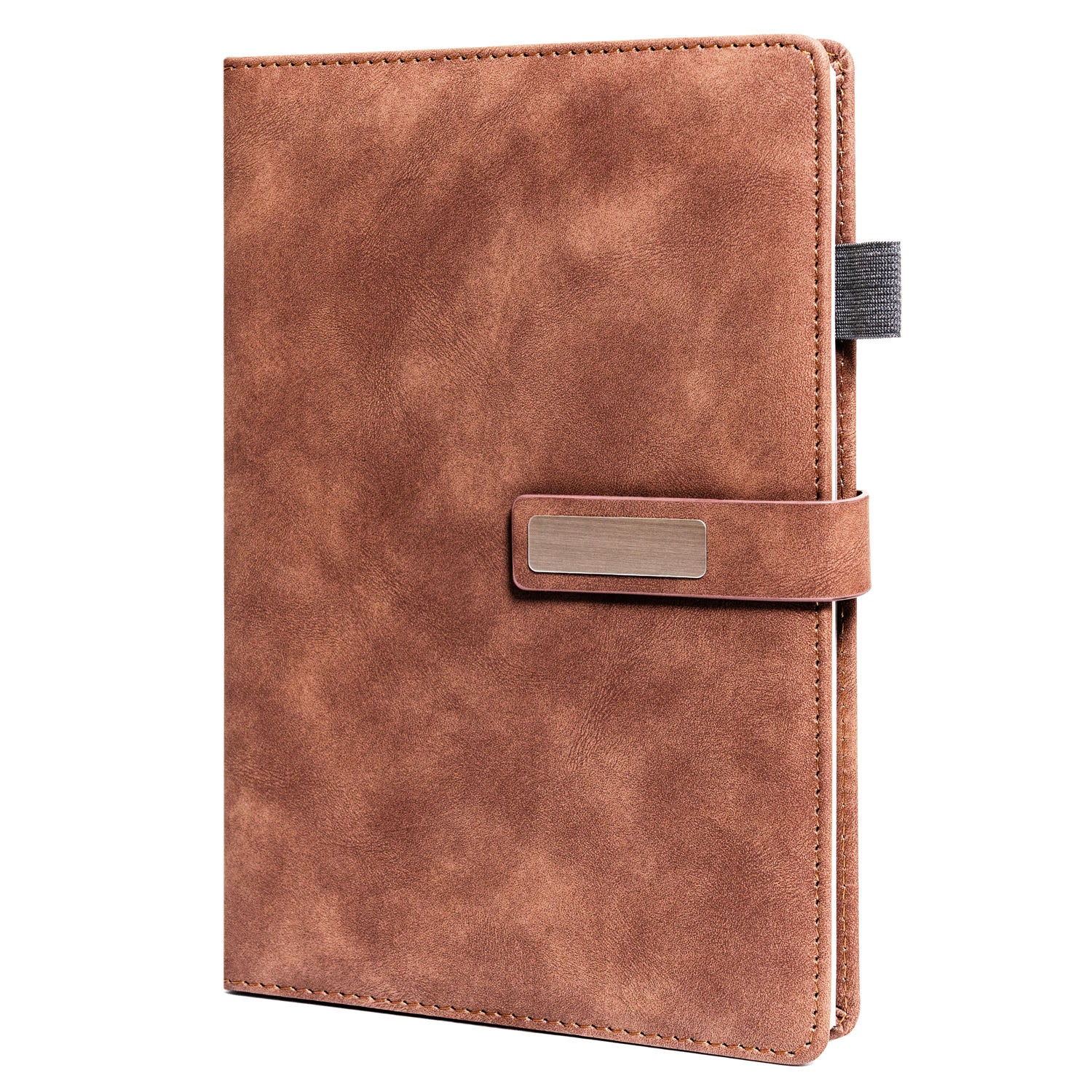 Dāvanu komplekts: brūna A5 līnijotu piezīmju grāmatiņa un melna pildspalva