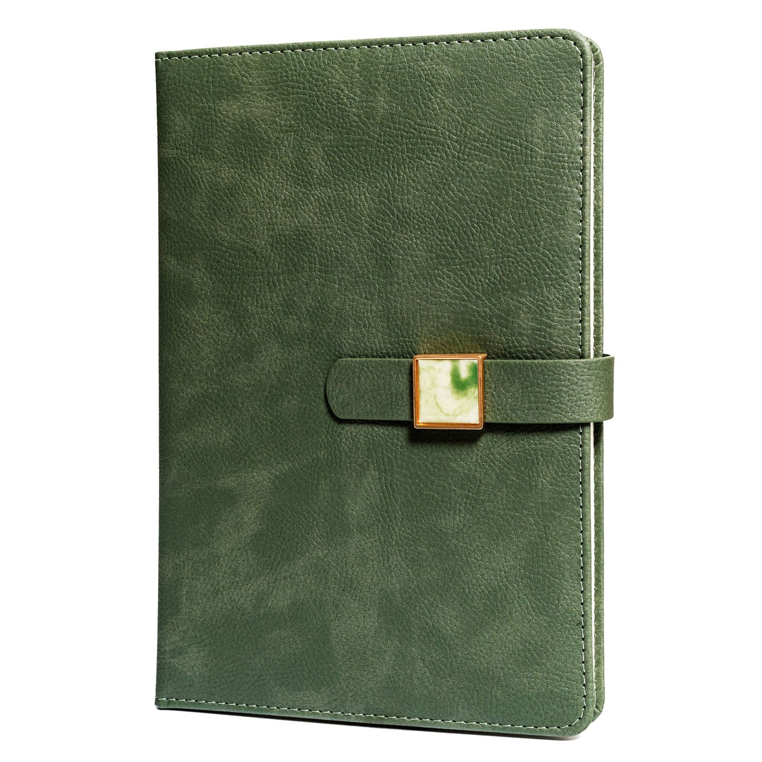 Dāvanu komplekts: zaļa piezīmju grāmatiņa ar magnētisko aizdari un melna pildspalva