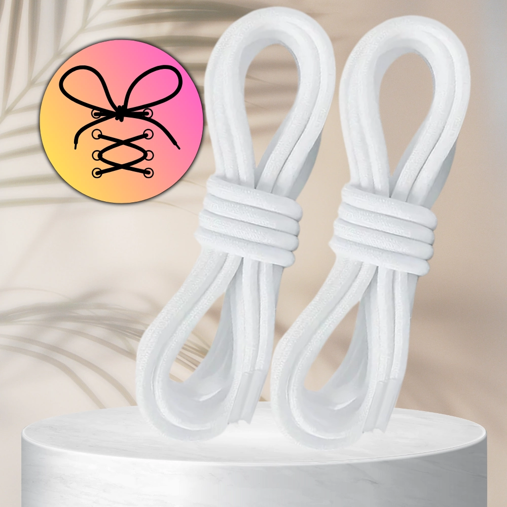 Elastīgas kurpju šņores M8, baltas