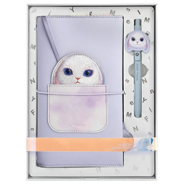 Piezīmju grāmatiņa ar pildspalvu Nimmy Big Eyed Pet 2, 0 Rabbit 2-in-1, violeta