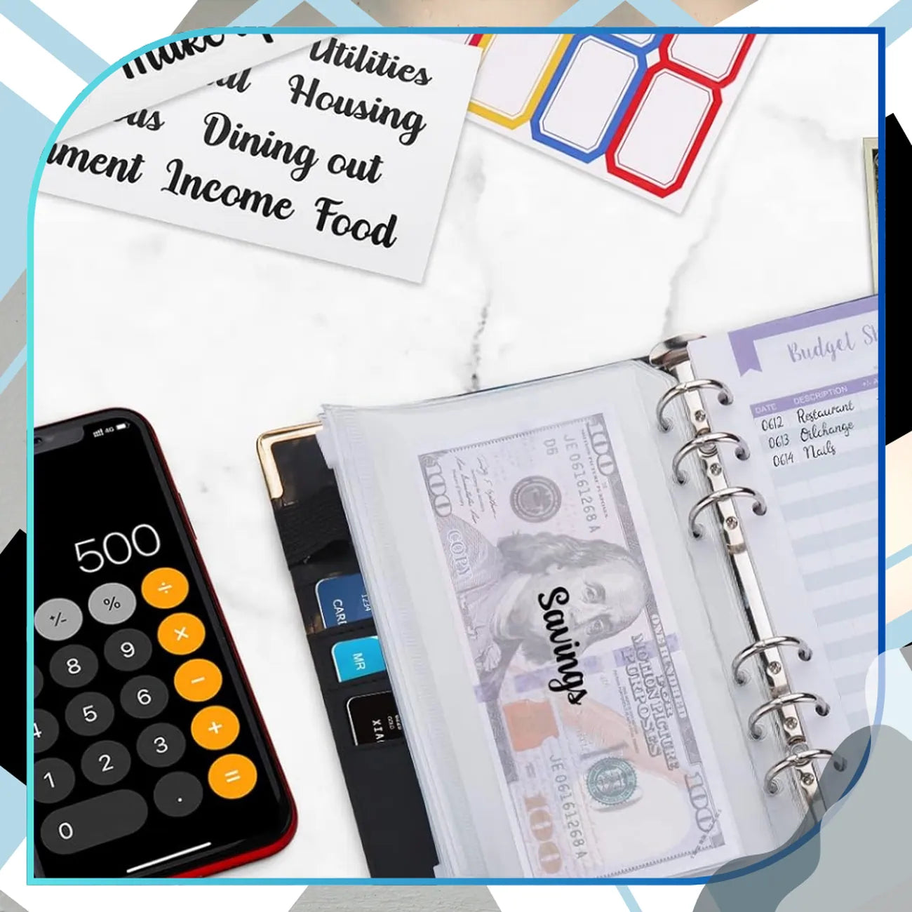 Finanšu plānošanas mape, melns komplekts