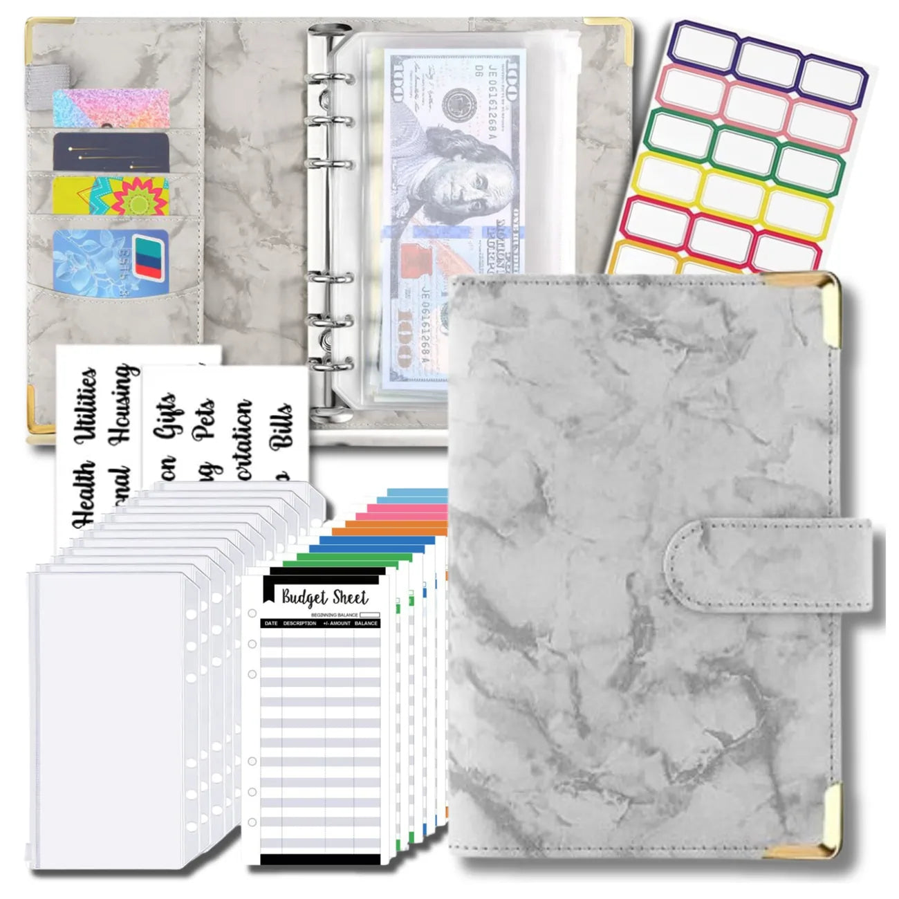 Finanšu plānošanas mape, pelēks komplekts