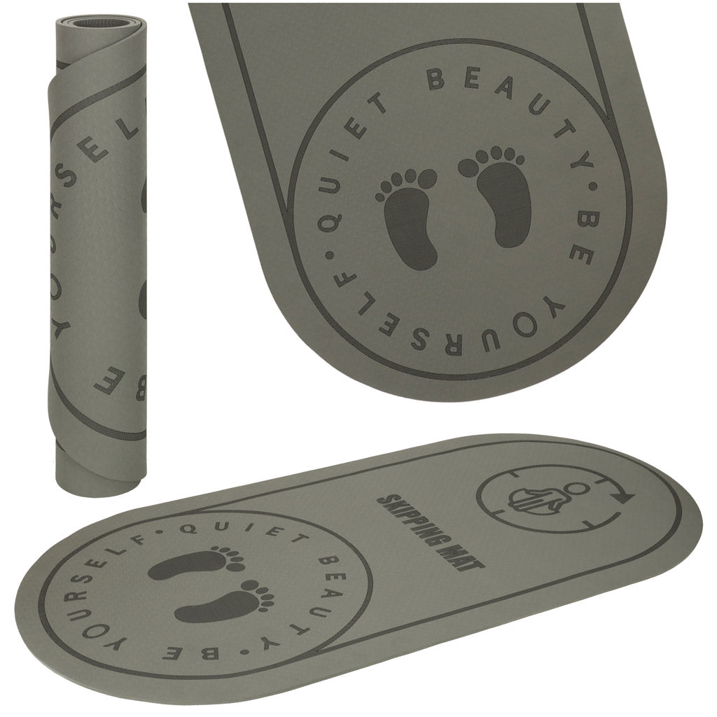 Fitnesa un jogas paklājiņš, triecienus absorbējošs un neslīdošs, 125x61,5x0,6 cm, pelēks