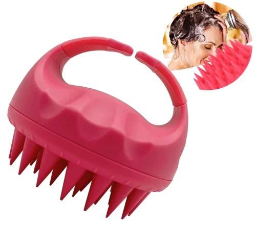Galvas ādas masāžas birste TF37 sarkana