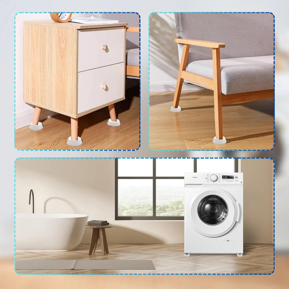 Gumijas vibrācijas slāpētāji (4 gab.) veļas mašīnai, žāvētājam, ledusskapim