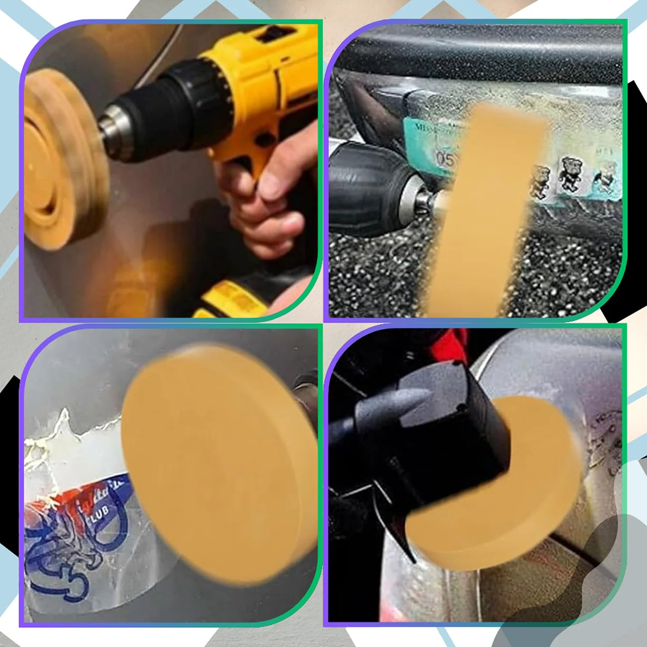 Gumijas disks krāsas un uzlīmju noņemšanai ar adapteri