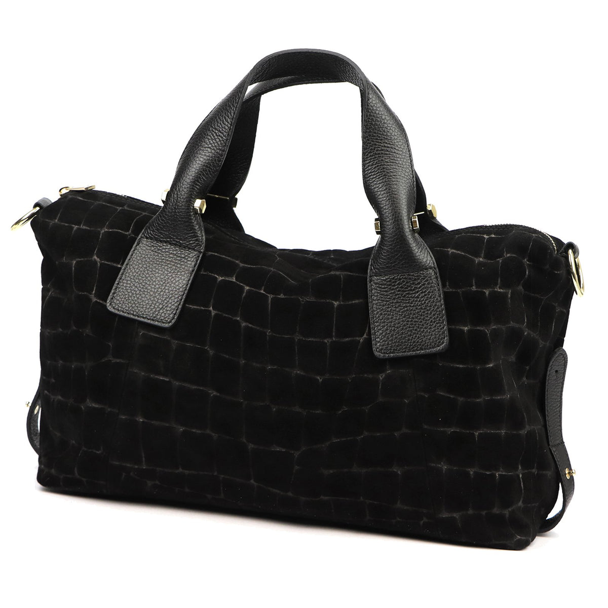 Luka 26-119 CROCO juoda odinė rankinė czarny