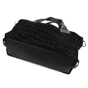 Luka 26-119 CROCO juoda odinė rankinė czarny