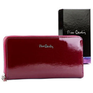 Pierre Cardin 05 LINE 119 violetinė odinė piniginė fioletowy