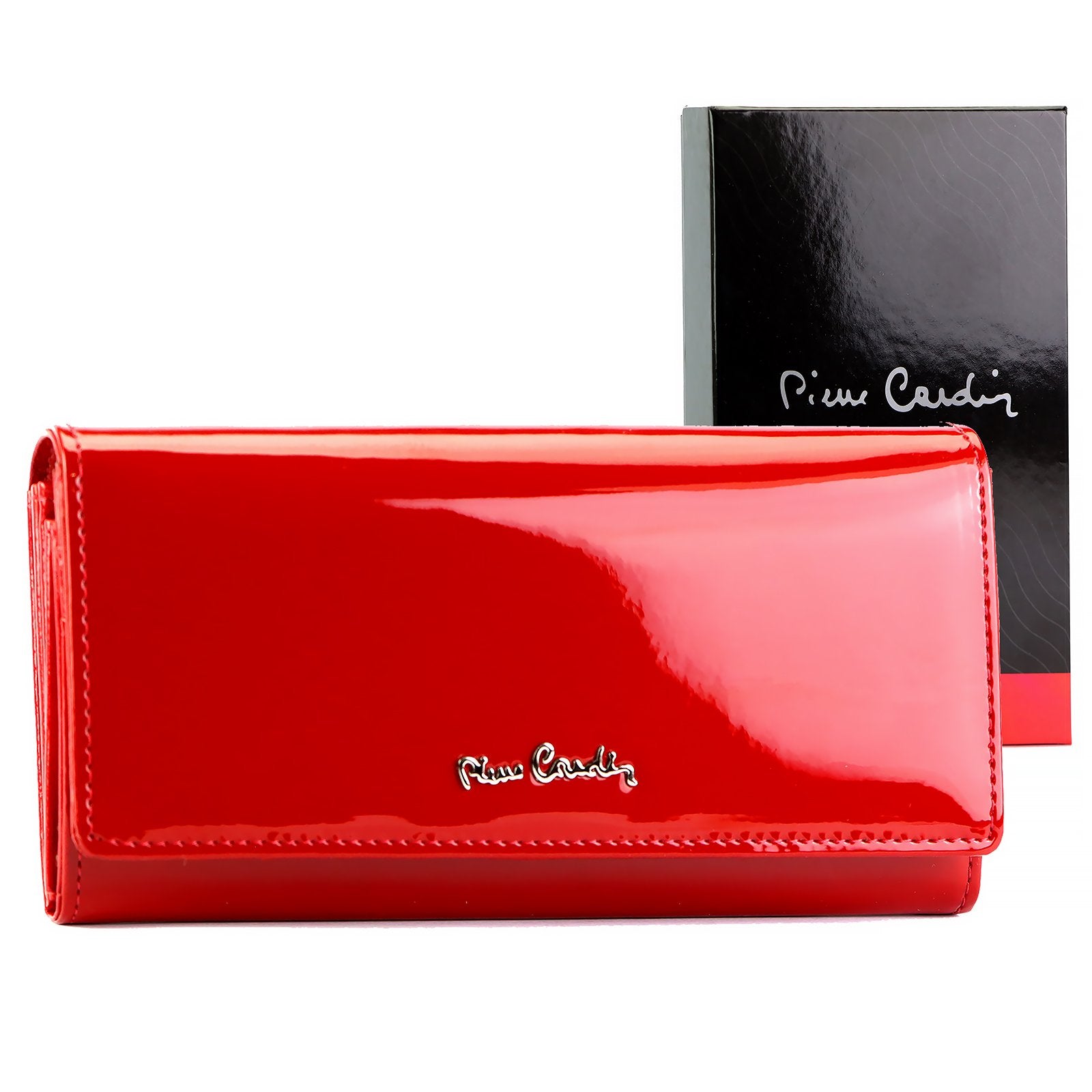 Pierre Cardin 07 SHINY 100 raudona piniginė czerwony