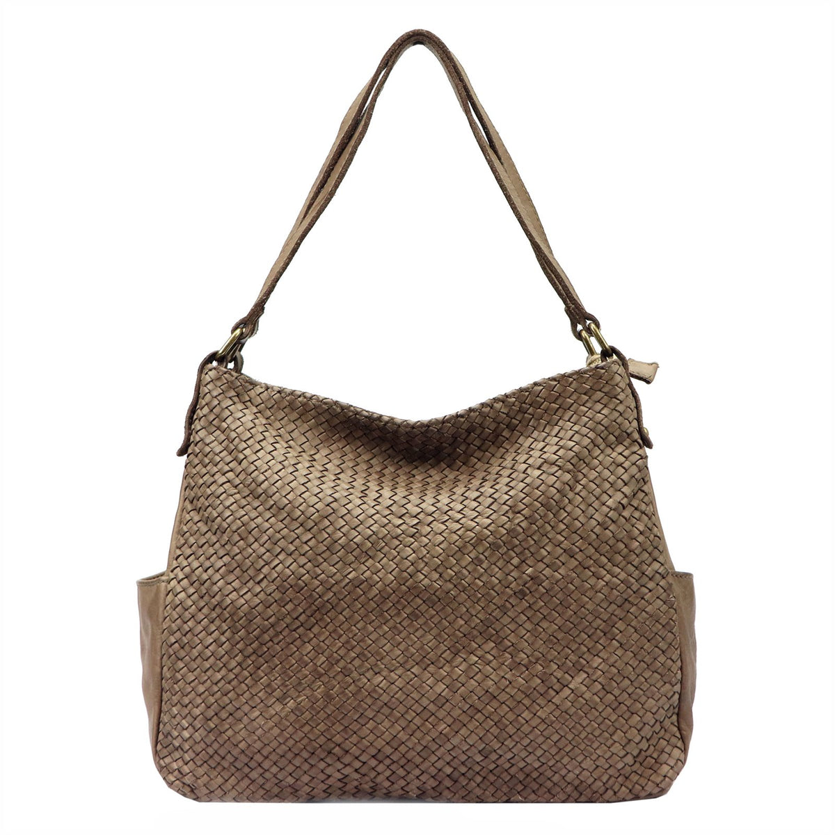 VS 023 taupe natūralios odos rankinė taupe