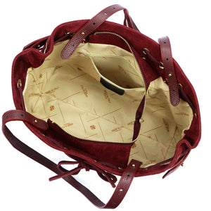 Camilla PREMIUM 10.005 bordo spalvos odinė rankinė bordo