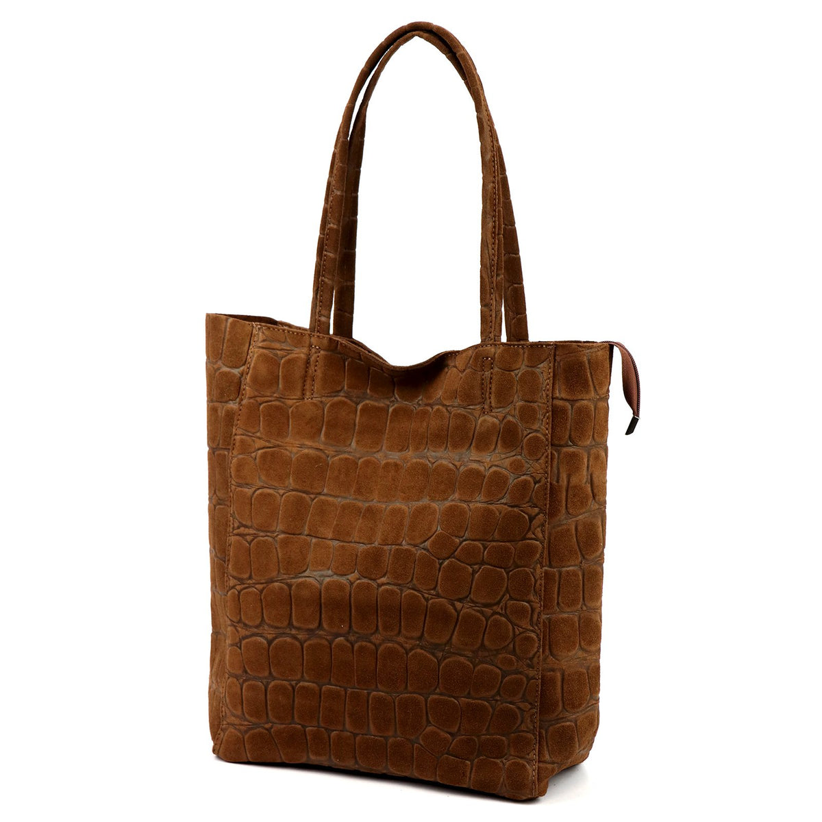 Luka 26-084 CROCO ruda odinė rankinė brązowy