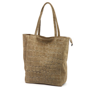 Luka 26-084 CROCO taupe natūralios odos rankinė taupe