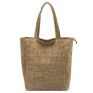 Luka 26-084 CROCO taupe natūralios odos rankinė taupe
