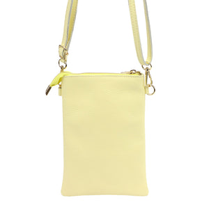 Luka 20-070 pastelinė geltona odinė rankinė żółty pastelowy
