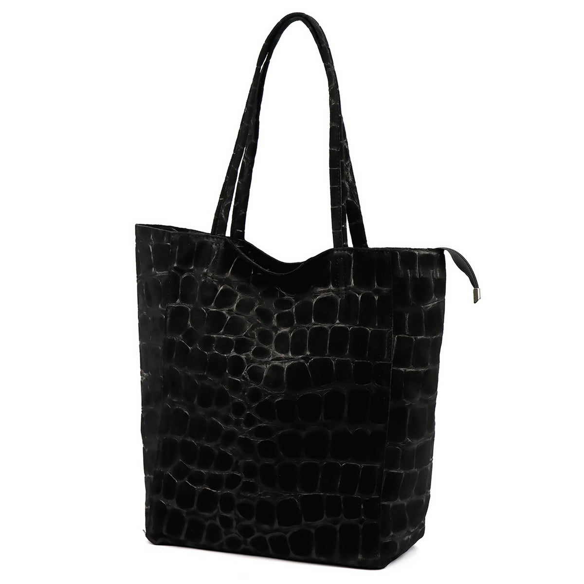 Luka 26-084 CROCO juoda natūralios odos rankinė czarny