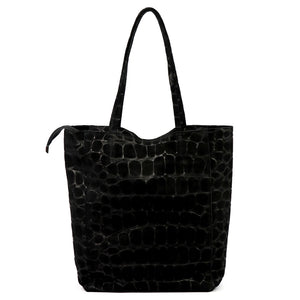Luka 26-084 CROCO juoda natūralios odos rankinė czarny