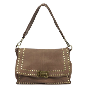 VS 058 tamsios taupe spalvos natūralios odos rankinė taupe scuro