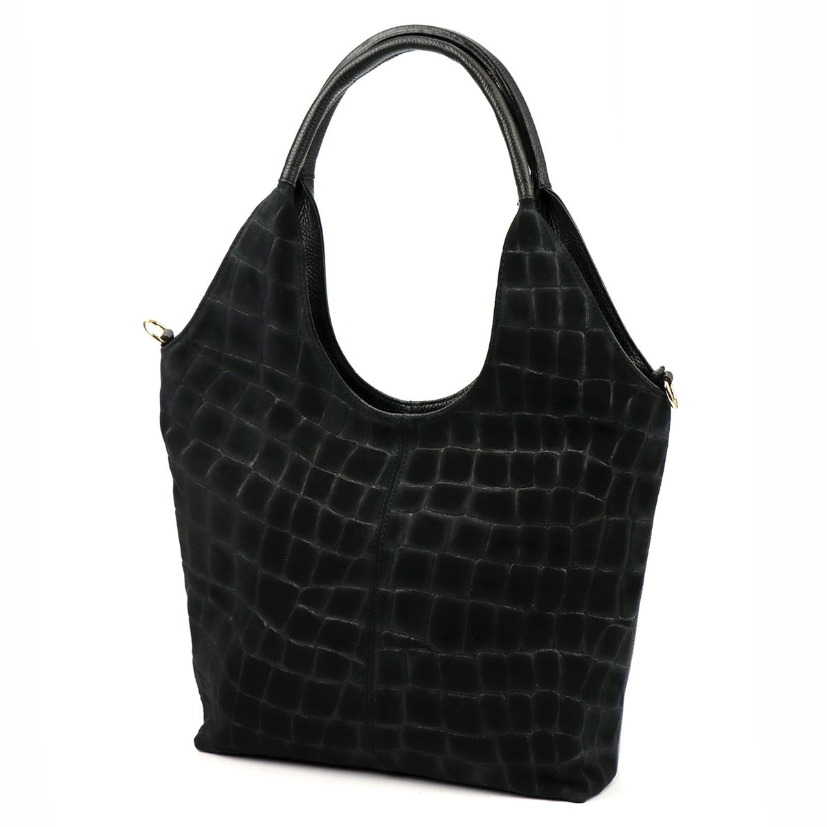 Luka 26-013 CROCO juoda odinė rankinė czarny