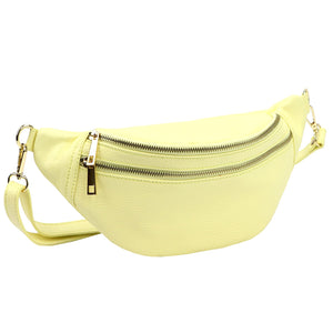 Luka 24-017 M DOLLARO pastelinė geltona odinė rankinė żółty pastelowy