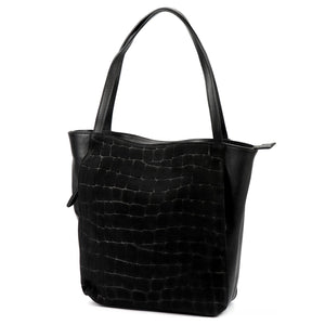 Luka 26-162 CROCO juoda odinė rankinė czarny