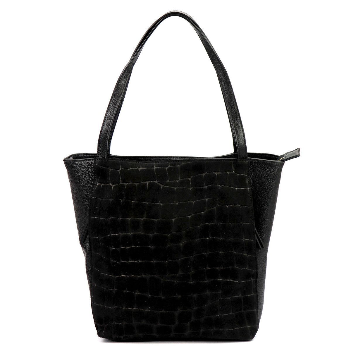 Luka 26-162 CROCO juoda odinė rankinė czarny