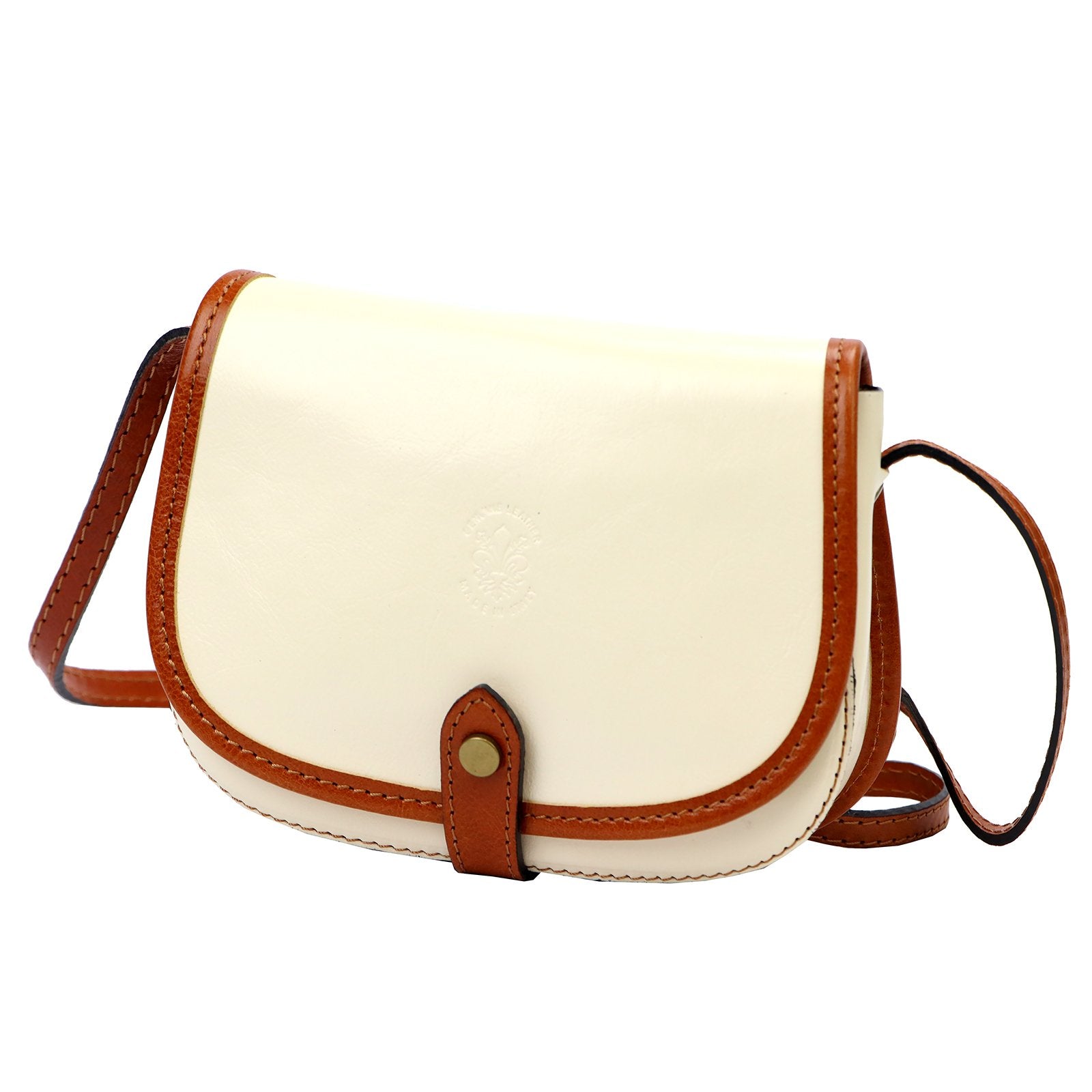 Florence 49-1 smėlio ir camel spalvos odinė rankinė beż + camel