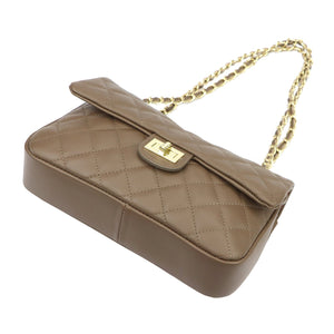 Camilla PREMIUM 10.018 MIDI SAVAGE tamsi taupe odinė rankinė taupe scuro