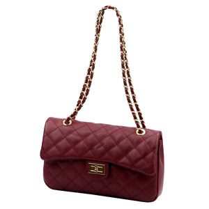 Camilla PREMIUM 10.018 MIDI SAVAGE bordo natūralios odos rankinė bordo
