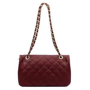 Camilla PREMIUM 10.018 MIDI SAVAGE bordo natūralios odos rankinė bordo
