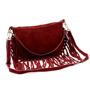 Luka 25-015 bordo spalvos natūralios odos rankinė bordo