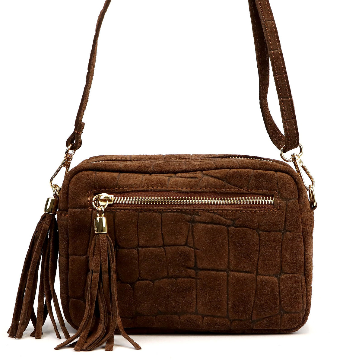 Luka 20-030 CROCO GOLD ruda natūralios odos rankinė brązowy