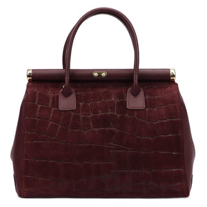 Luka 26-002-2 CROCO bordo odinė rankinė bordo