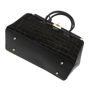Luka 26-002-2 CROCO juoda odinė rankinė czarny