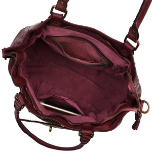 VS 052 bordo natūralios odos rankinė bordo