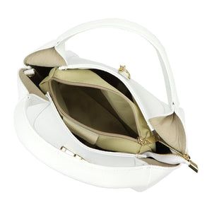 Luka 26-137 DOLLARO balta odinė rankinė biały