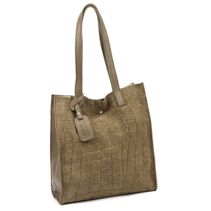 Luka 25-041 CROCO taupe natūralios odos rankinė taupe