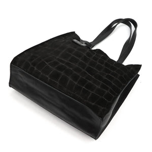 Luka 25-041 CROCO juoda odinė rankinė czarny
