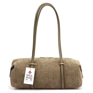 Luka 26-129 CROCO taupe zomšinės odos rankinė taupe