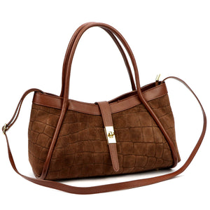 Camilla PREMIUM 10.014 CROCO ruda odinė rankinė brązowy