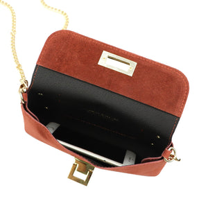 Luka 25-001 plytų spalvos zomšinė odinė rankinė ceglasty