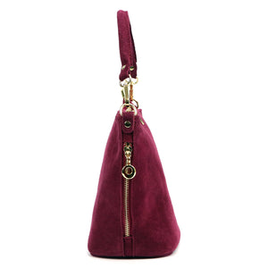 Luka 24-072 GOLD bordo zomšinės odos rankinė bordo