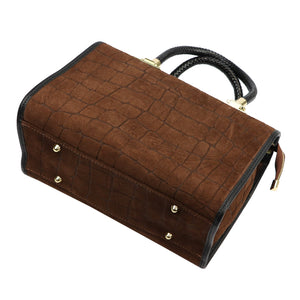 Camilla PREMIUM 10.019 CROCO ruda odinė rankinė brązowy