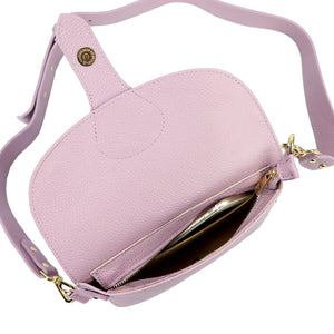 Luka alyvinė natūralios odos rankinė 24-076 D Dollaro liliowy