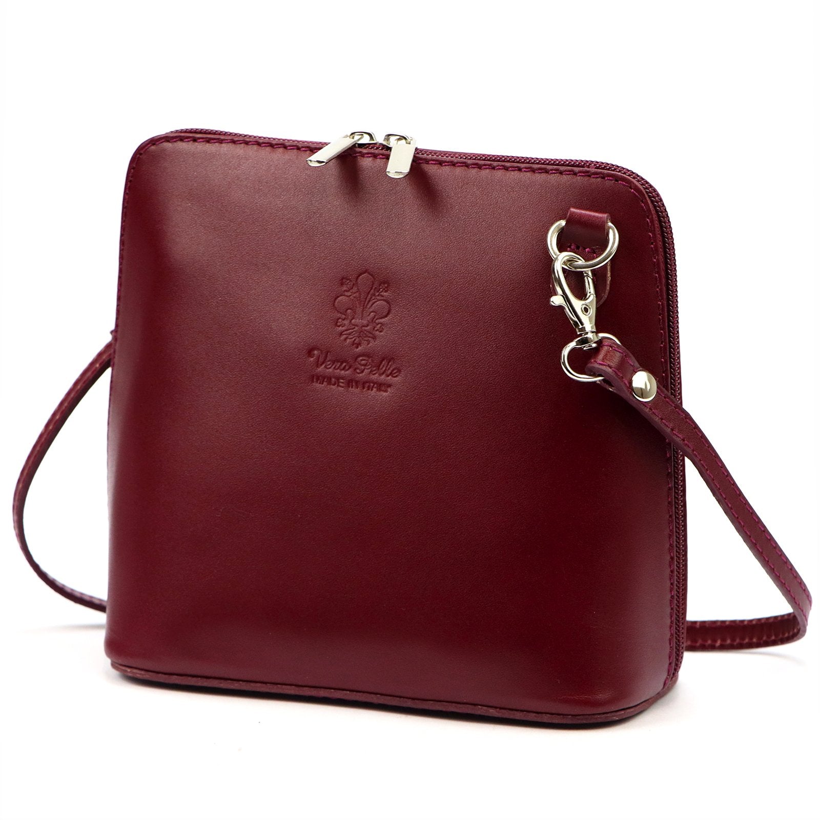Barberinis 1702 bordo spalvos odinė rankinė bordo