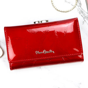 Pierre Cardin 02 LEAF-N 108 raudona lakuotos odos piniginė czerwony