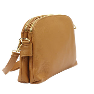 Luka 24-018 DOLLARO kupranugario spalvos natūralios odos rankinė camel-1