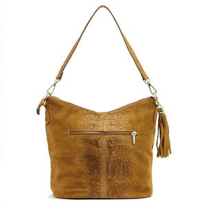 Luka 26-027 CROCO camel-1 natūralios odos rankinė camel-1